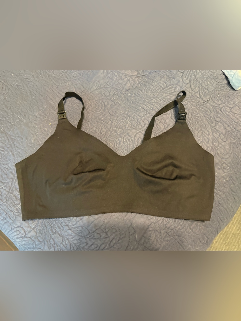 HOFISH Black Wireless Seamless Nursing Bra Size XL